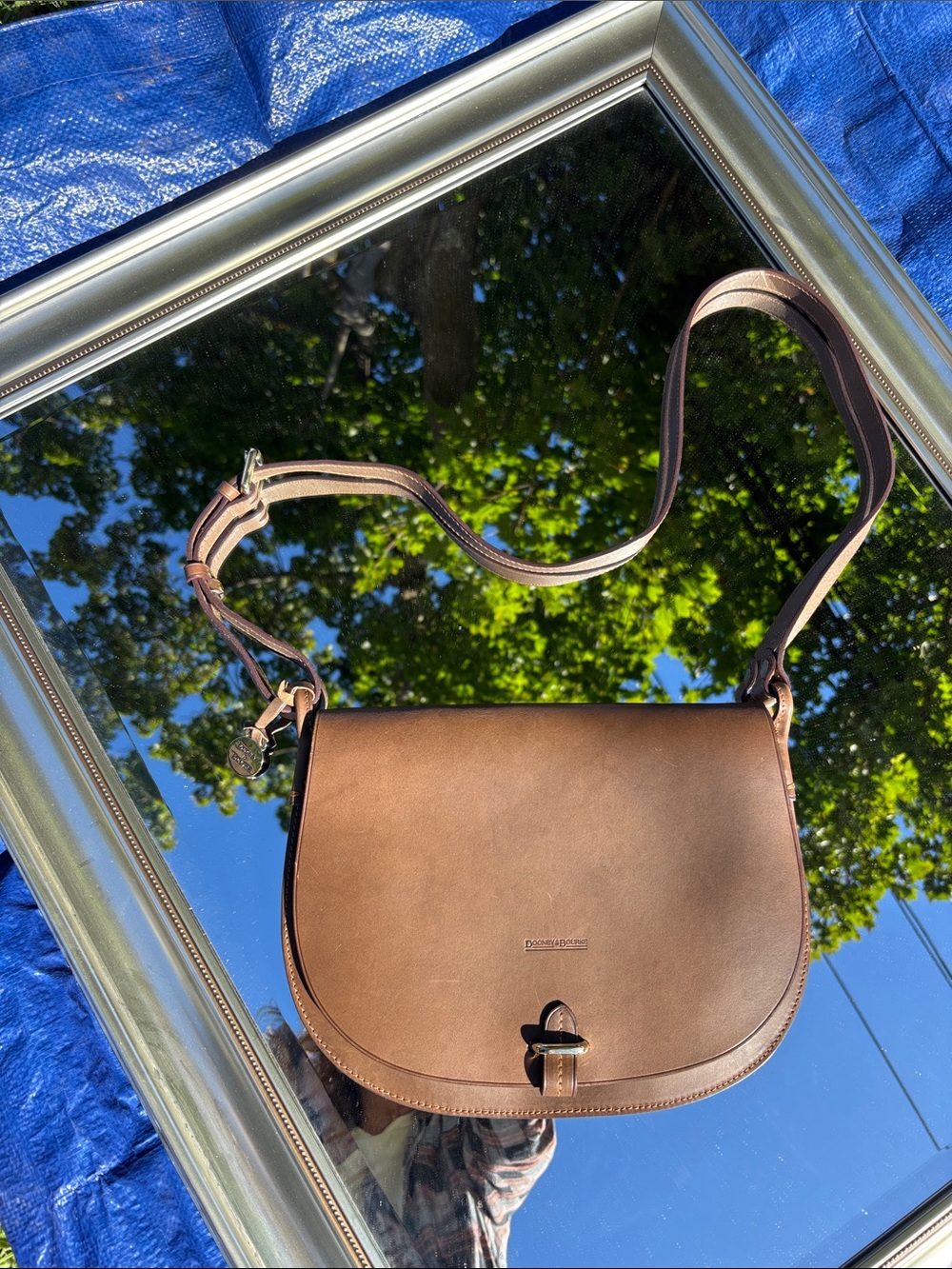 Dooney & Bourke Brown Leather Saddle Crossbody